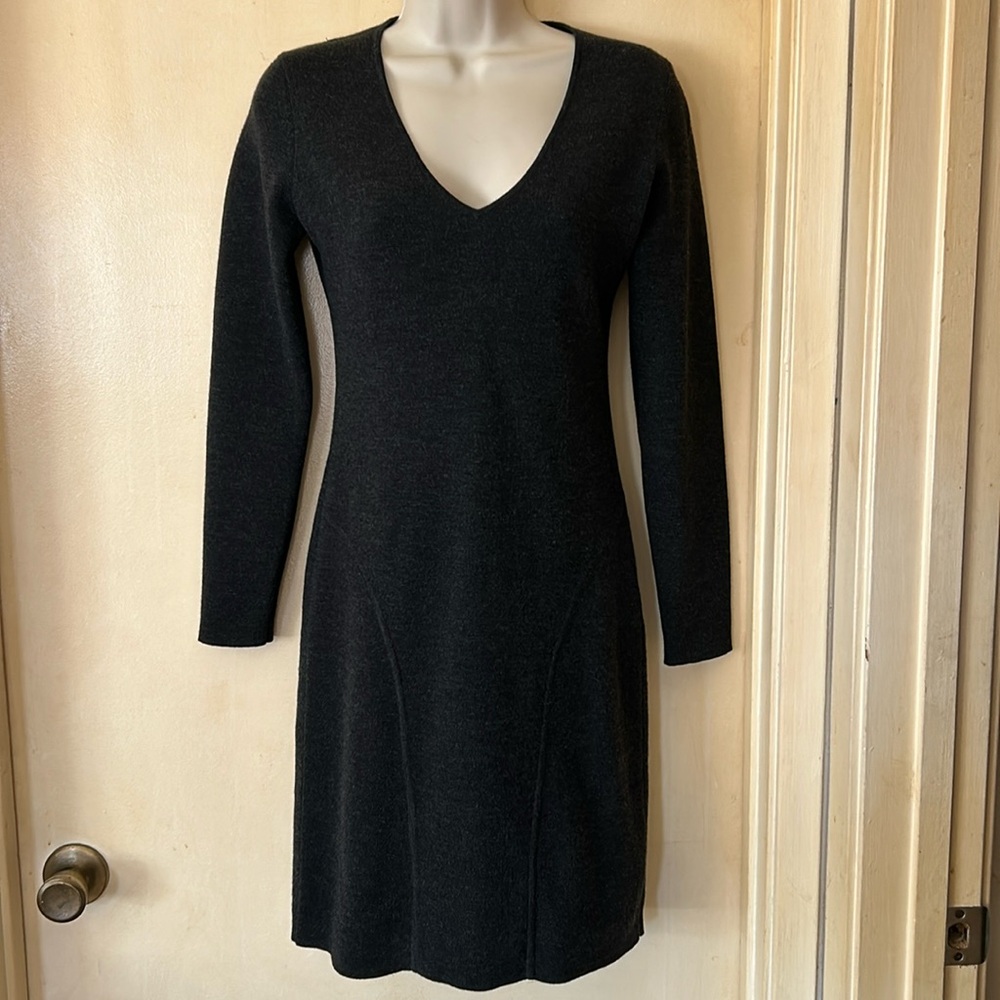 Theory grey wool sweater dress size S/P